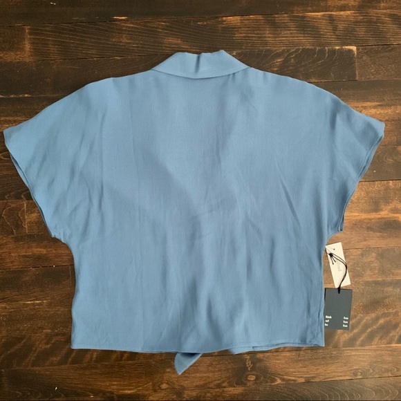 Wilfred Free The Tie Front Blouse in Blue Note BNWT - Picture 3 of 6